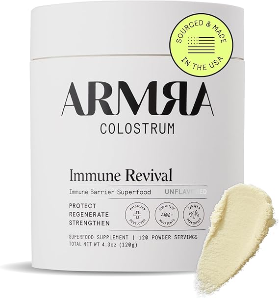 ARMRA Colostrum Powder | Unflavored | Gut Health & Bloating | Skin & Hair | Immunity | Keto, Gluten & Fat-Free | 120 Servings