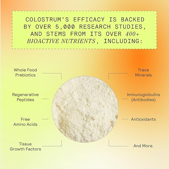 ARMRA Colostrum Powder | Unflavored | Gut Health & Bloating | Skin & Hair | Immunity | Keto, Gluten & Fat-Free | 120 Servings